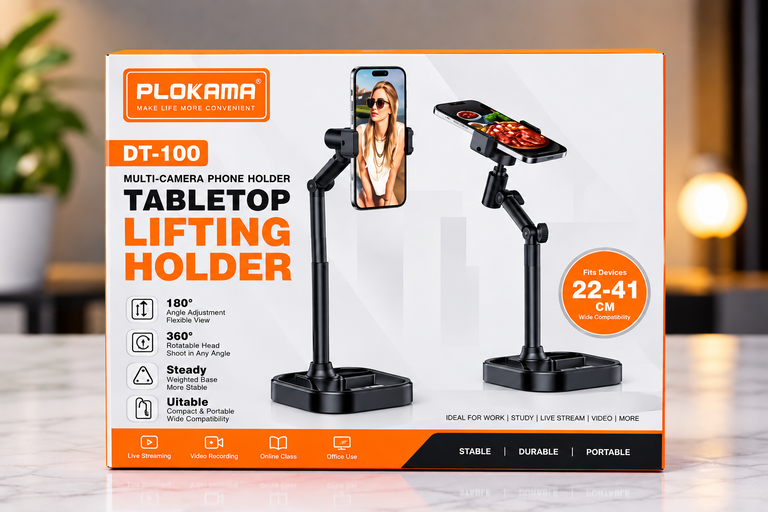 ChatGPT_Image_Sep_23_2026_03_00_45_PM_50 Plokama DT-100 Lift Desk Phone and Tablet Holder - Image 1